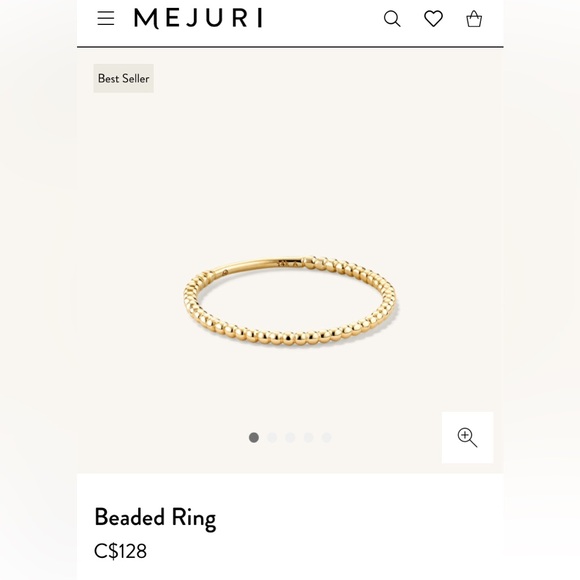 Mejuri beaded ring 14k solid gold size 7 - Picture 1 of 3